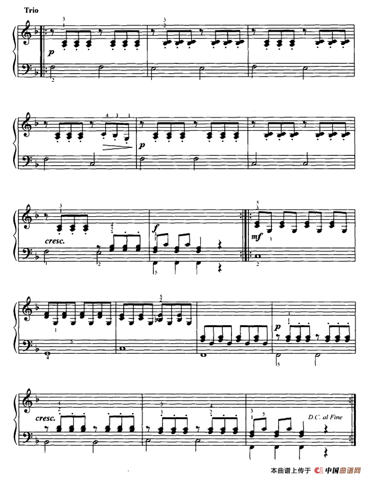 维也纳进行曲（四手联弹、第二钢琴）钢琴曲谱（图2）