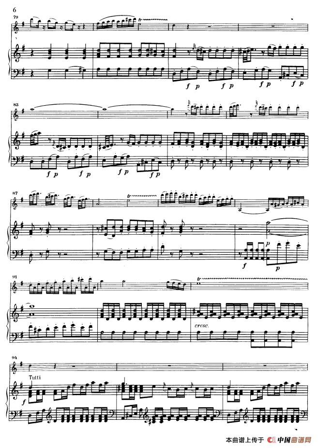 第三协奏曲第一乐章 G大调 Op.216（小提琴和钢琴）钢琴曲谱（图5）