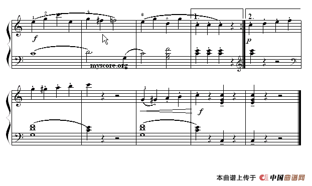 考级初级曲目：G大调小奏鸣曲第一乐章钢琴曲谱（图2）
