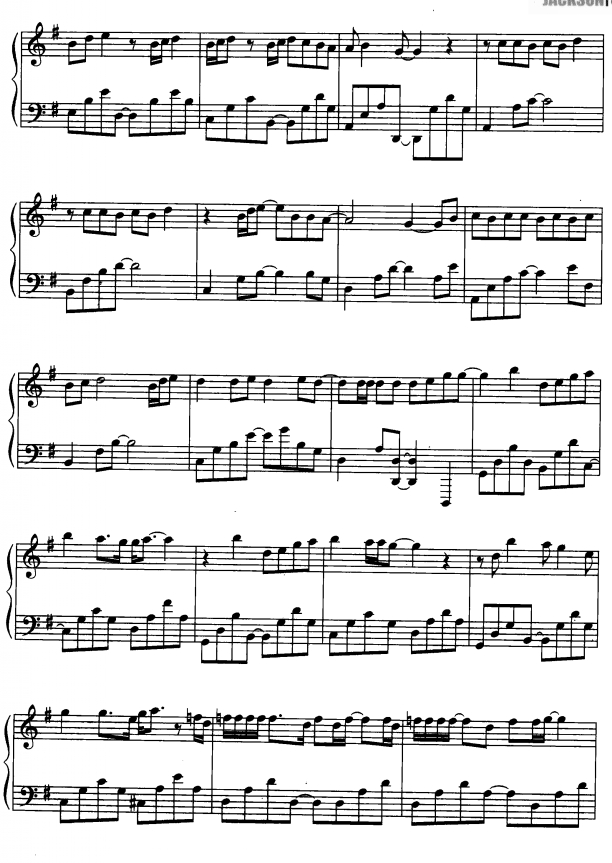 镜中人4钢琴曲谱（图1）
