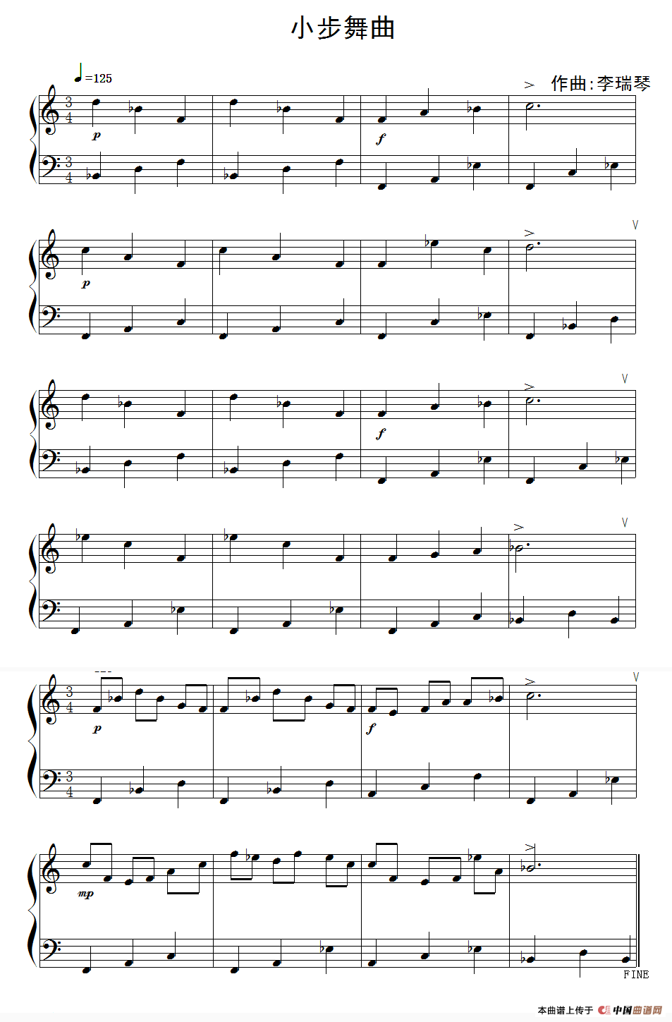 小步舞曲（9号作品）钢琴曲谱（图1）