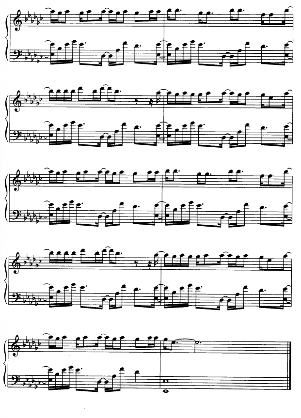 避开7钢琴曲谱（图1）