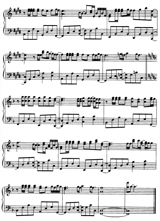 特色5钢琴曲谱（图1）