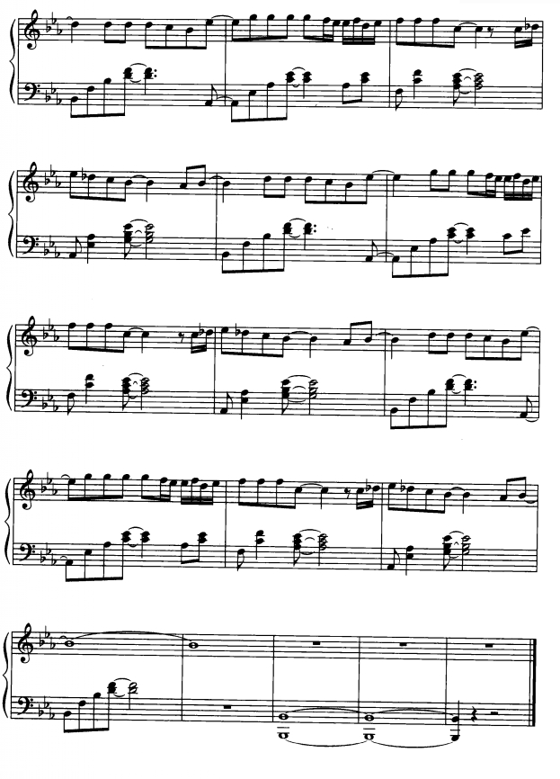 哭6钢琴曲谱（图1）