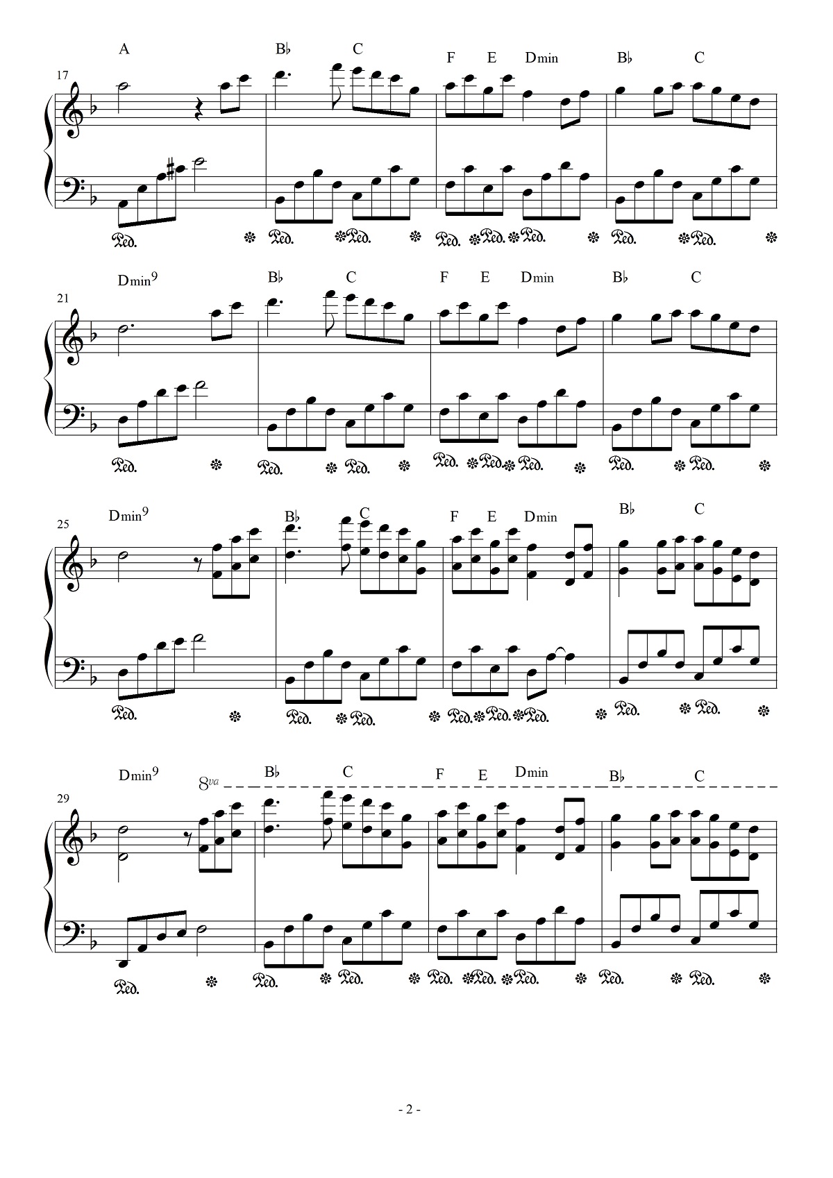 优美的小调钢琴曲谱（图2）