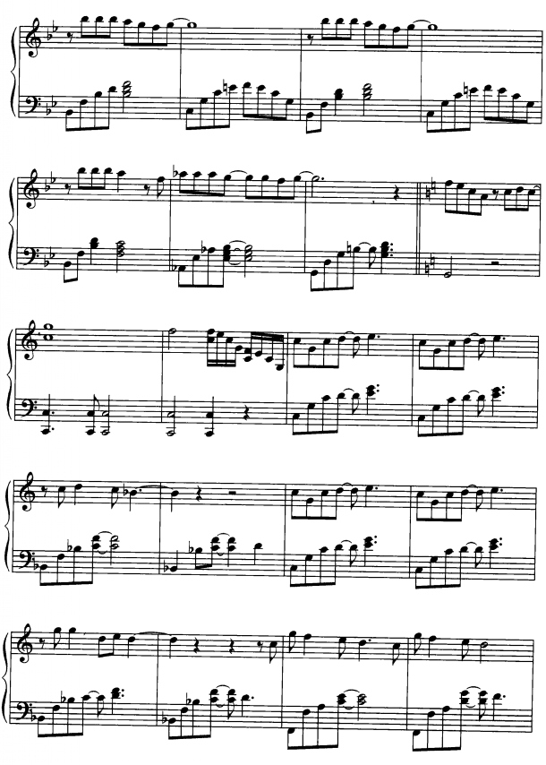 止不住的爱恋3钢琴曲谱（图1）