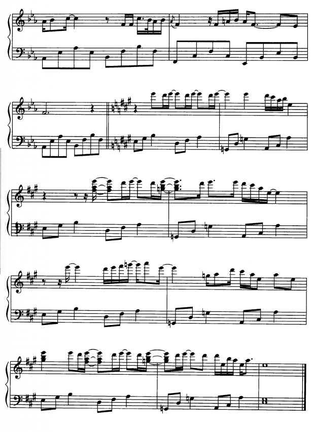 在莫斯科的陌生人6钢琴曲谱（图1）