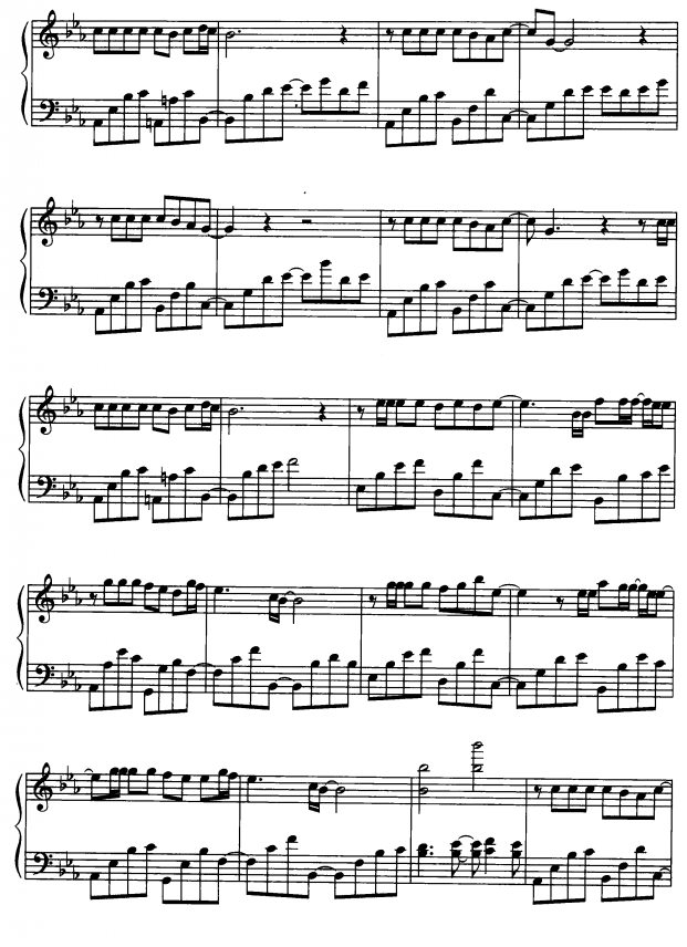 上线2钢琴曲谱（图1）
