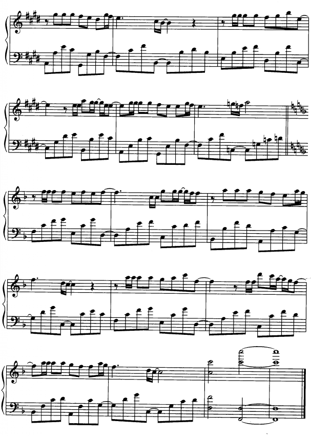上线5钢琴曲谱（图1）