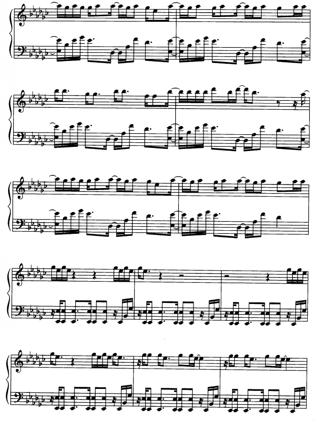 避开4钢琴曲谱（图1）
