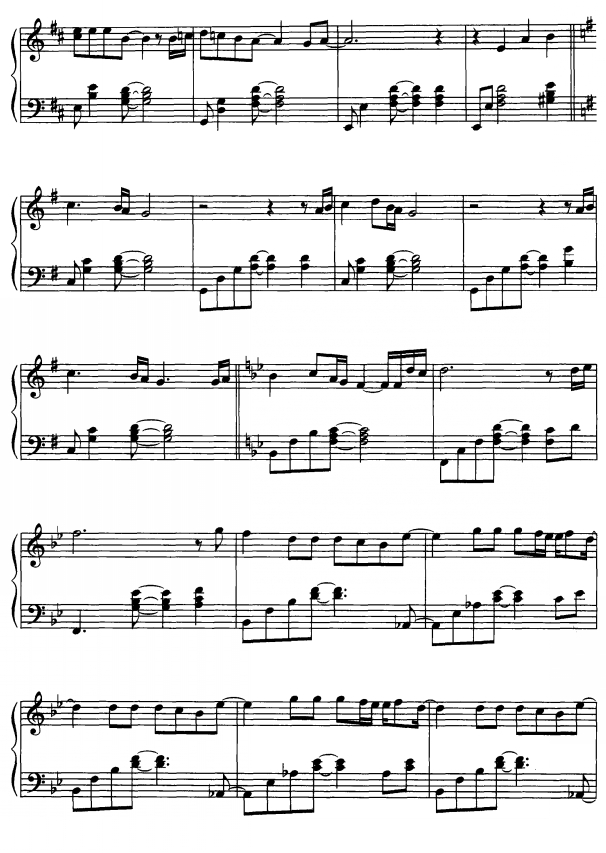 哭4钢琴曲谱（图1）