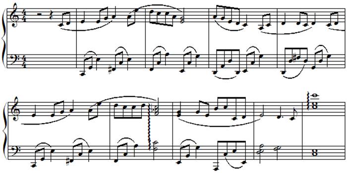 菊花台（C调转D调音高）钢琴曲谱（图1）