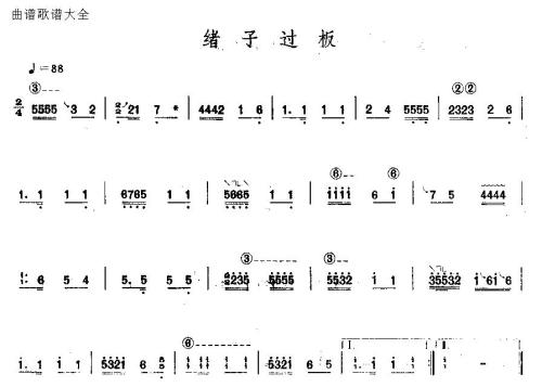 绪子过板古筝曲谱（图1）
