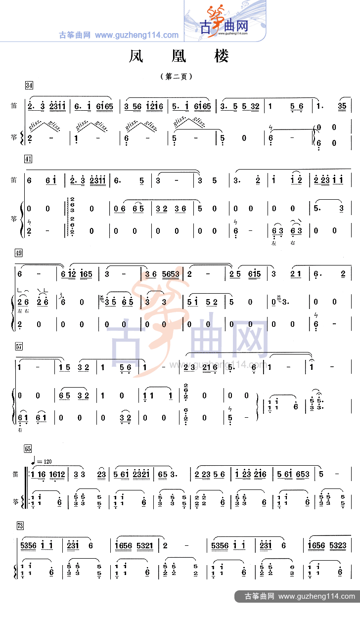 凤凰楼古筝曲谱（图2）