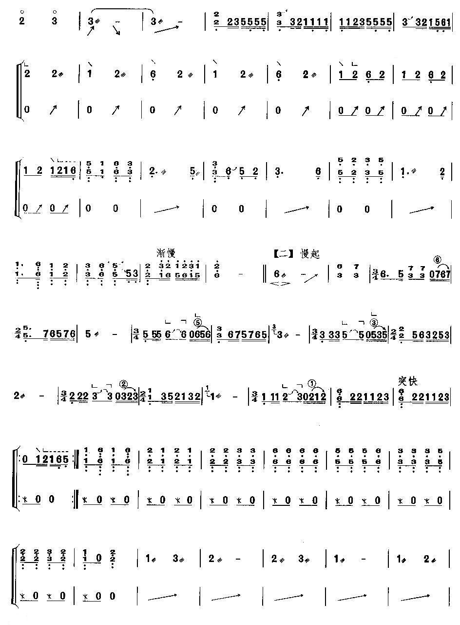 春江花月夜（G调）古筝曲谱（图3）