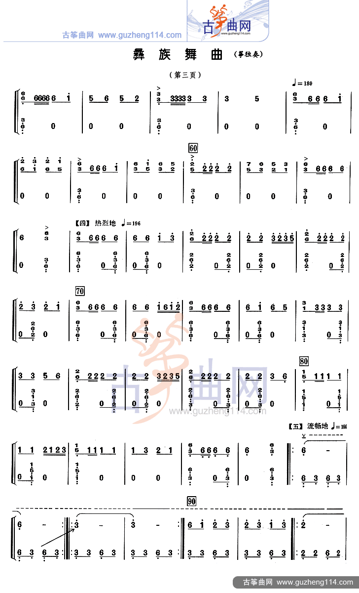 彝族舞曲（独奏）古筝曲谱（图3）