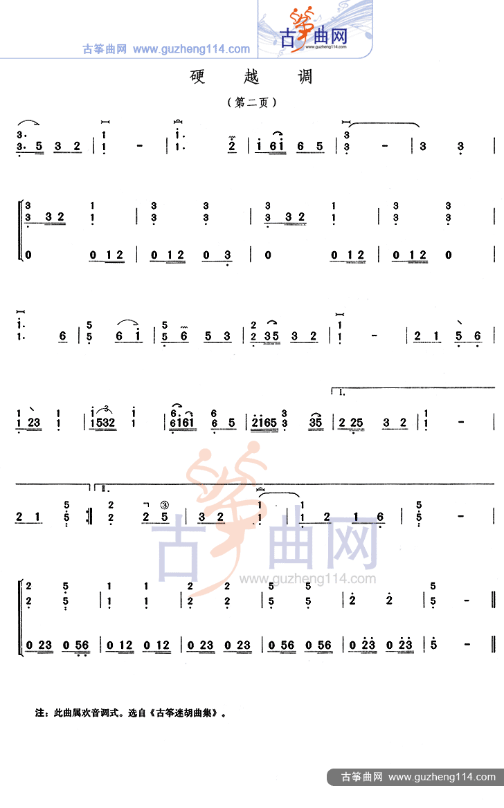 硬越调古筝曲谱（图2）