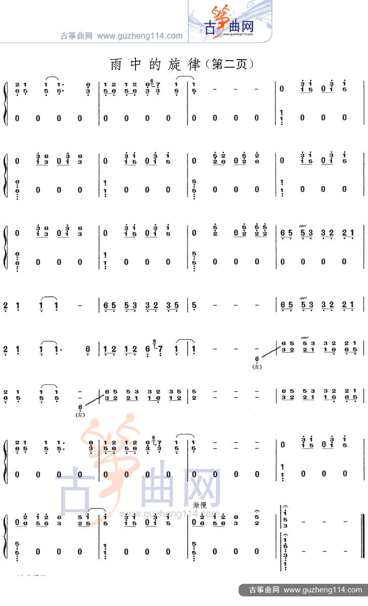 雨中的旋律古筝曲谱（图2）