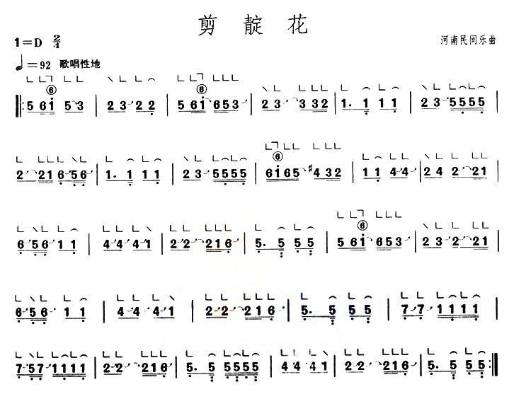 剪靛花（【上海筝会】考级三级曲目）古筝曲谱（图1）