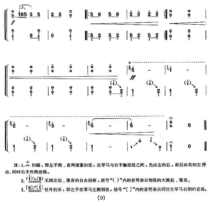 战台风（【上海筝会】考级六级曲目）古筝曲谱（图9）