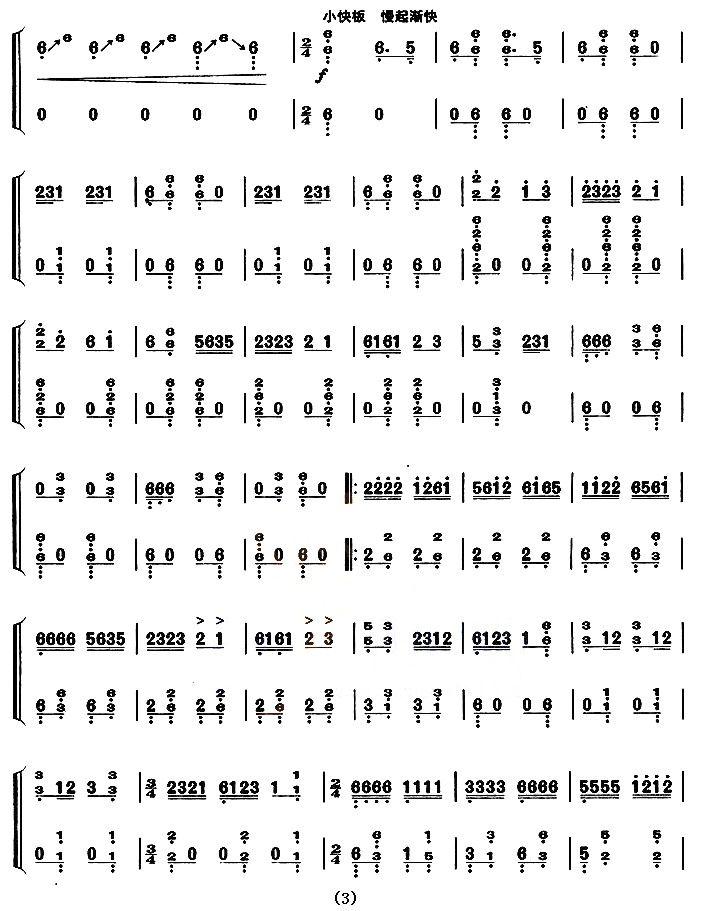 雪山春晓（【上海筝会】考级六级曲目）古筝曲谱（图3）