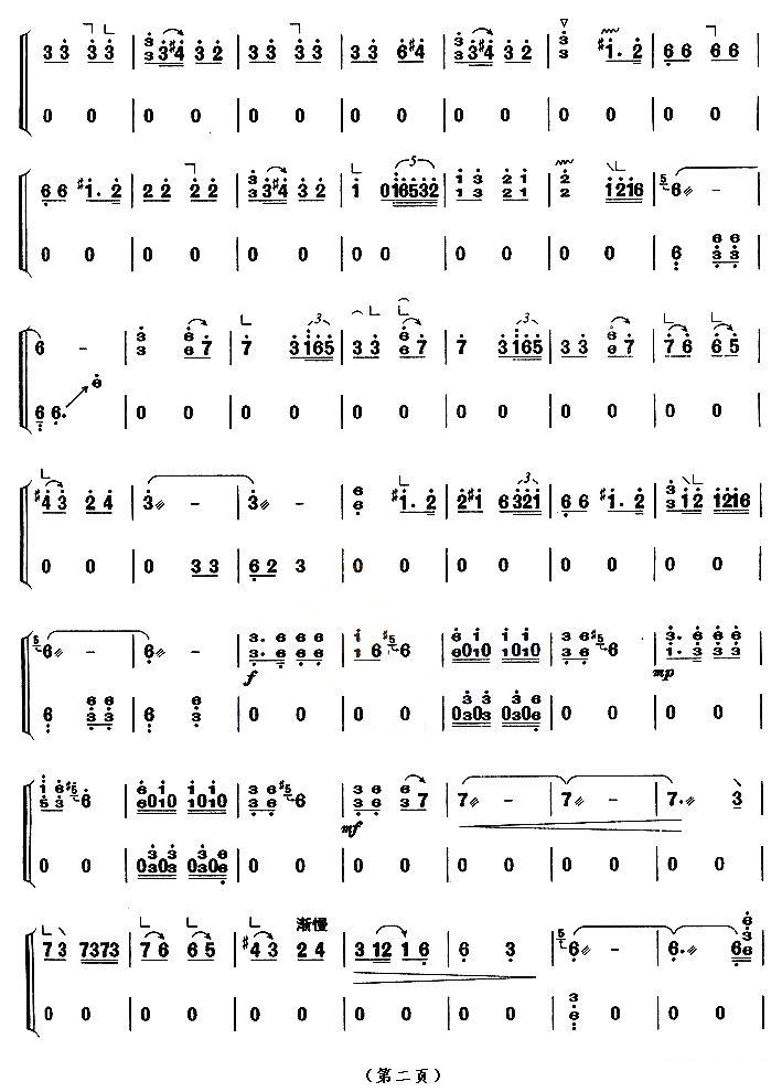侗族舞曲（【上海筝会】考级八级曲目）古筝曲谱（图2）