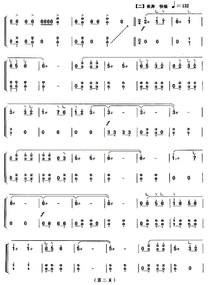 林冲夜奔（【上海筝会】考级十级曲目）古筝曲谱（图2）
