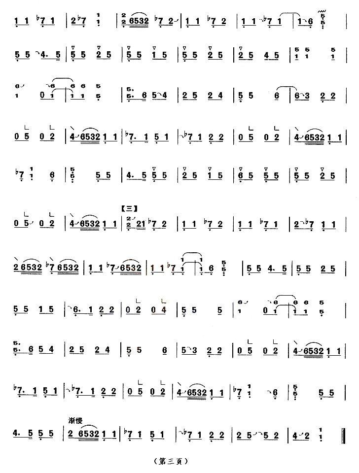 崖山哀（【上海筝会】考级八级曲目）古筝曲谱（图3）