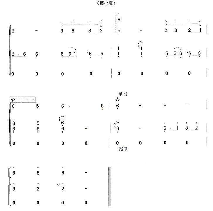 阳关三叠（傅华强、沙里品编曲版）古筝曲谱（图7）