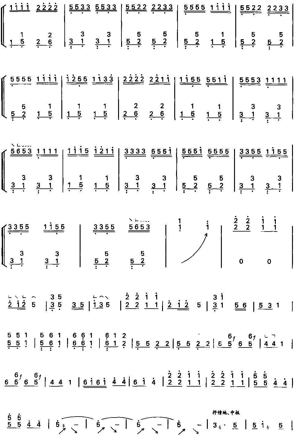 幸福歌古筝曲谱（图2）
