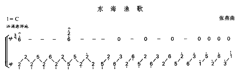 东海渔歌古筝曲谱（图1）
