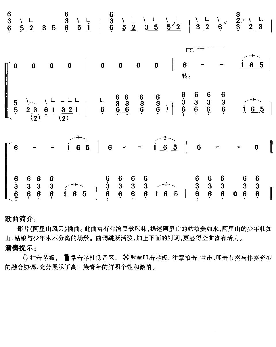 阿里山姑娘(古筝弹唱)古筝曲谱（图5）