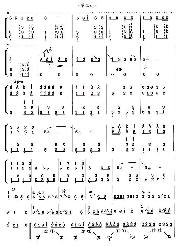 乌苏里船歌（雷欢改编版）古筝曲谱（图2）