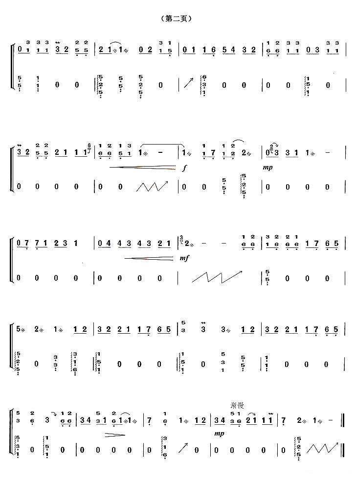 大小姐古筝曲谱（图2）