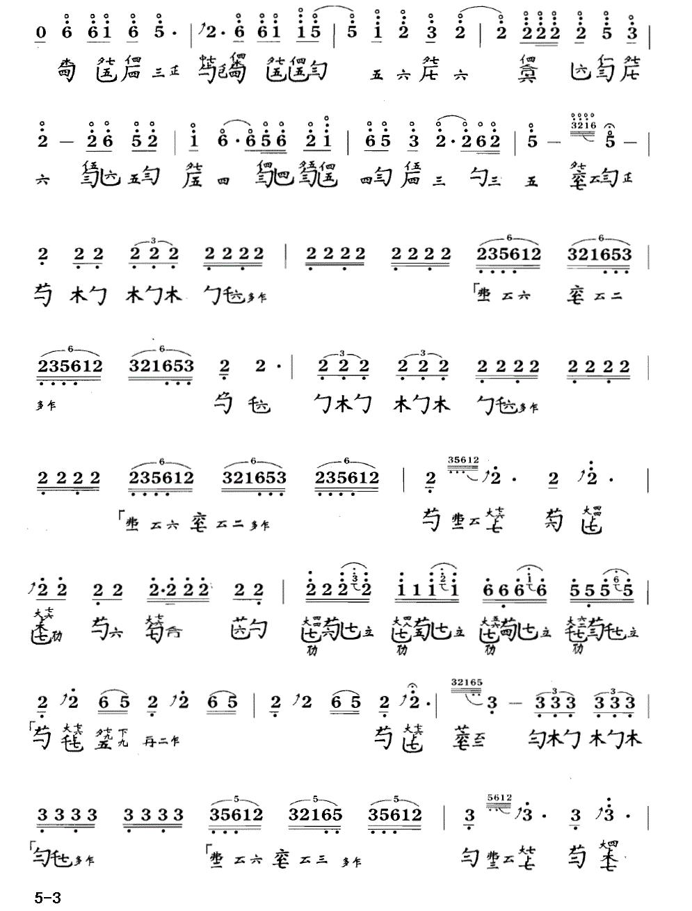 山水情（古琴谱 简谱+减字谱）古筝曲谱（图3）