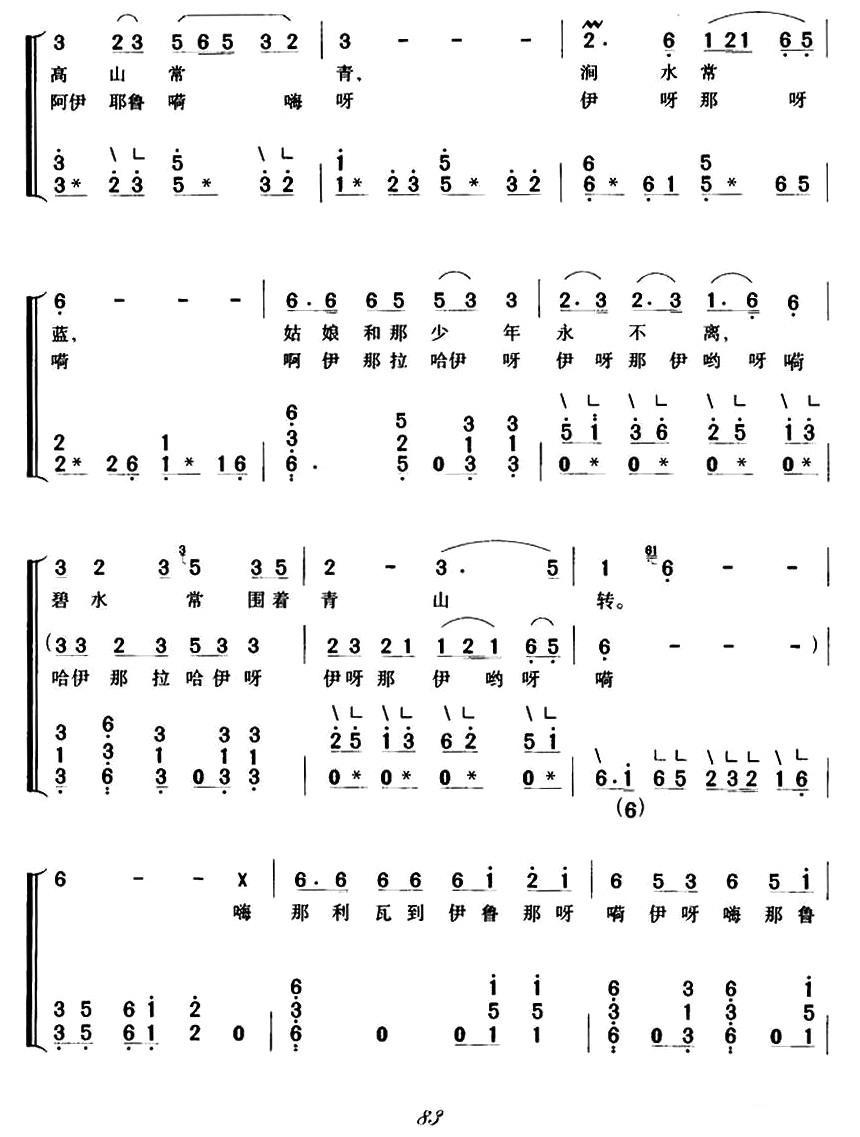 阿里山姑娘（弹唱谱）古筝曲谱（图3）