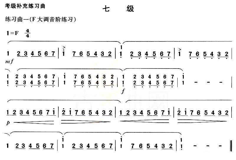 考级补充练习曲（七级）古筝曲谱（图1）