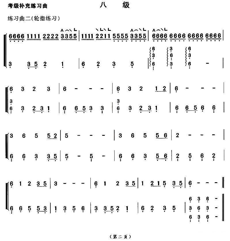 考级补充练习曲（八级）古筝曲谱（图3）