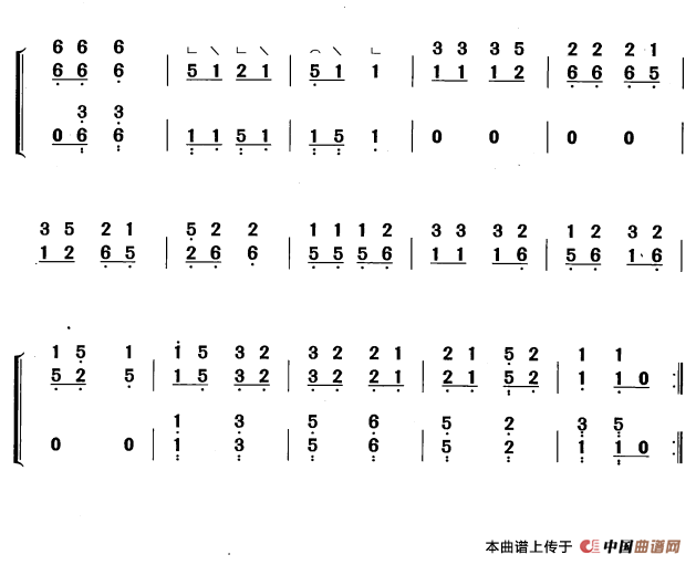 竹骨能（黄梅改编版）古筝曲谱（图2）