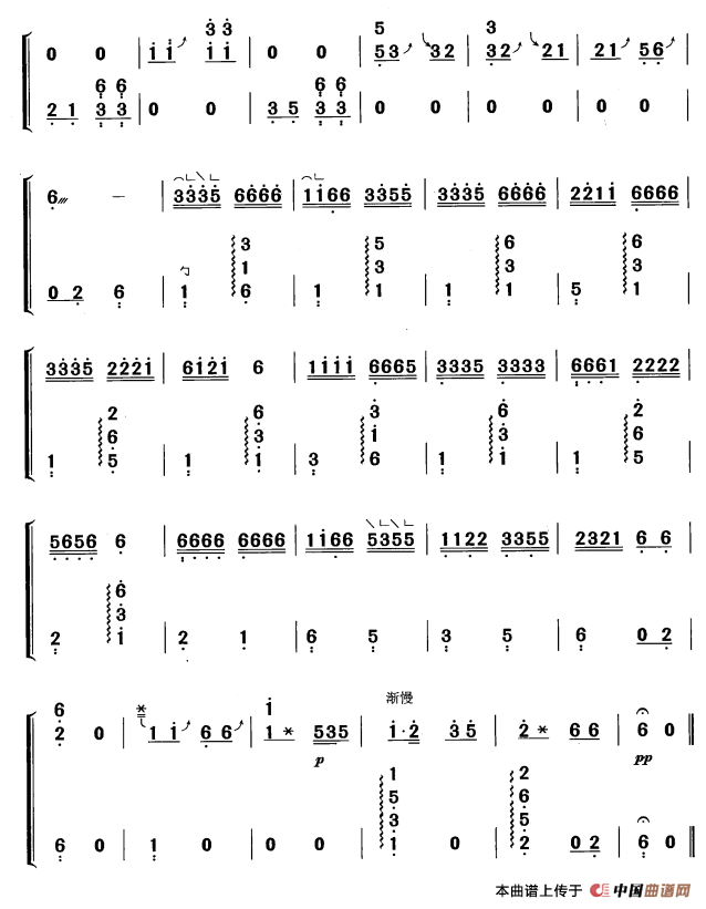 洱源西山白族对唱（黄梅改编版）古筝曲谱（图2）