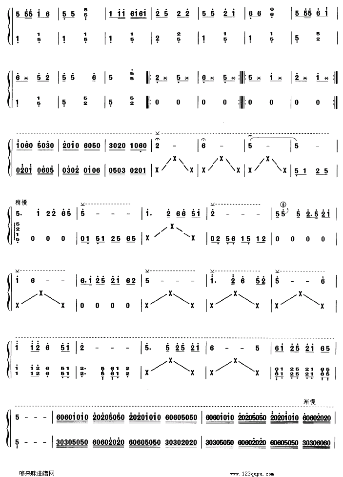 峡谷明珠放光彩古筝曲谱（图2）
