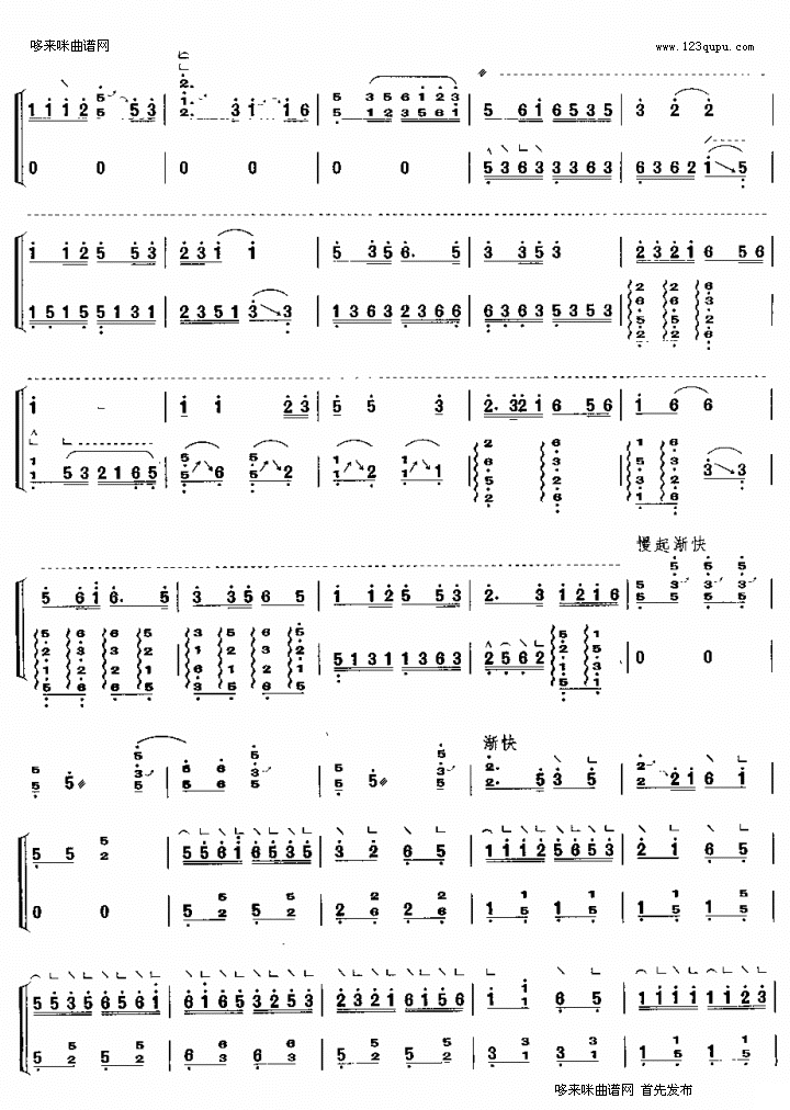 浏阳河古筝曲谱（图2）