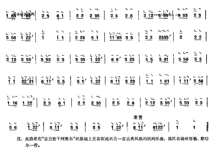 明安阿斯尔-内蒙筝曲古筝曲谱（图2）