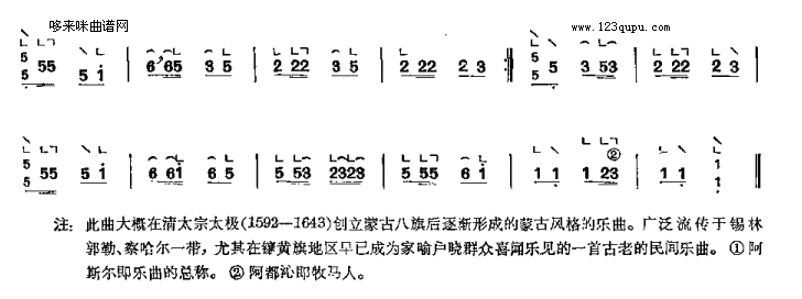 阿都沁阿斯尔-内蒙筝曲古筝曲谱（图2）