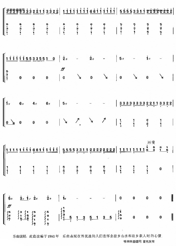 故乡的亲人古筝曲谱（图3）