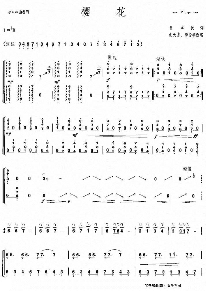 樱花古筝曲谱（图1）