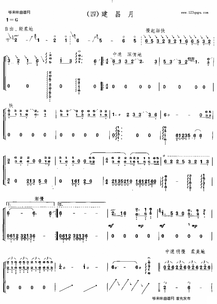 建昌月《蜀乡风情》组曲之四古筝曲谱（图1）