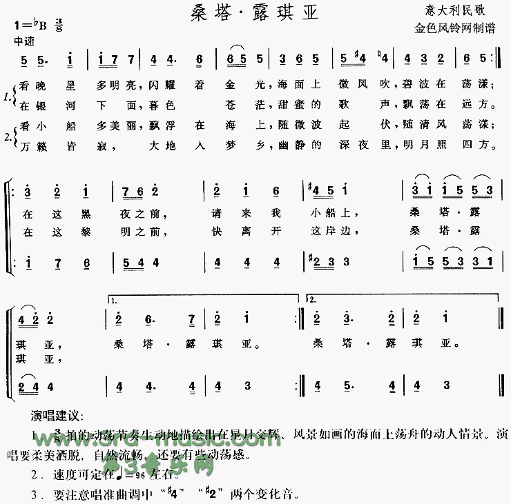 桑塔·露琪亚(意大利民歌)[合唱曲谱]合唱曲谱（图1）
