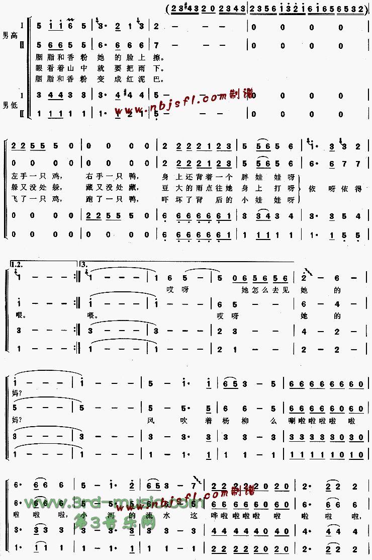 回娘家(河北民歌)[合唱曲谱]合唱曲谱（图2）