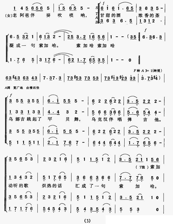 索加哈合唱曲谱（图3）